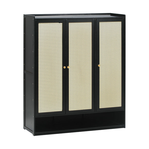  Shoe Storage Cabinet 3 Doors Rattan Style