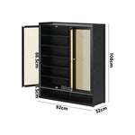 Shoe Storage Cabinet 3 Doors Rattan Style