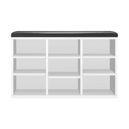 Shoe Cabinet Bench Organiser Shoe Rack Storage Padded Seat Wooden Shelf
