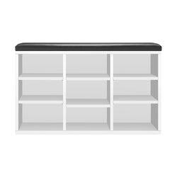 Shoe Cabinet Bench Organiser Shoe Rack Storage Padded Seat Wooden Shelf
