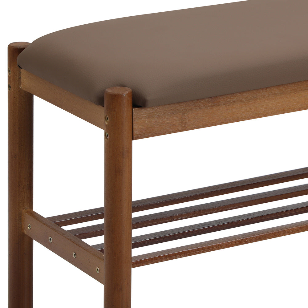 Shoe Bench Bamboo Shoes Rack Cabinet Shelf Stool 80cm