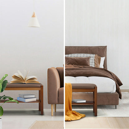 Shoe Bench Bamboo Shoes Rack Cabinet Shelf Stool 80cm