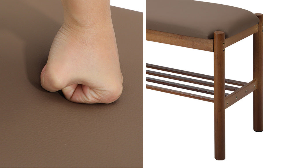 Shoe Bench Bamboo Shoes Rack Cabinet Shelf Stool 80cm