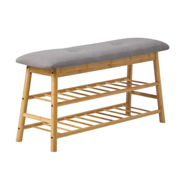  Shoe Storage Bench Bamboo 90cm