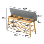Shoe Storage Bench Bamboo 90cm