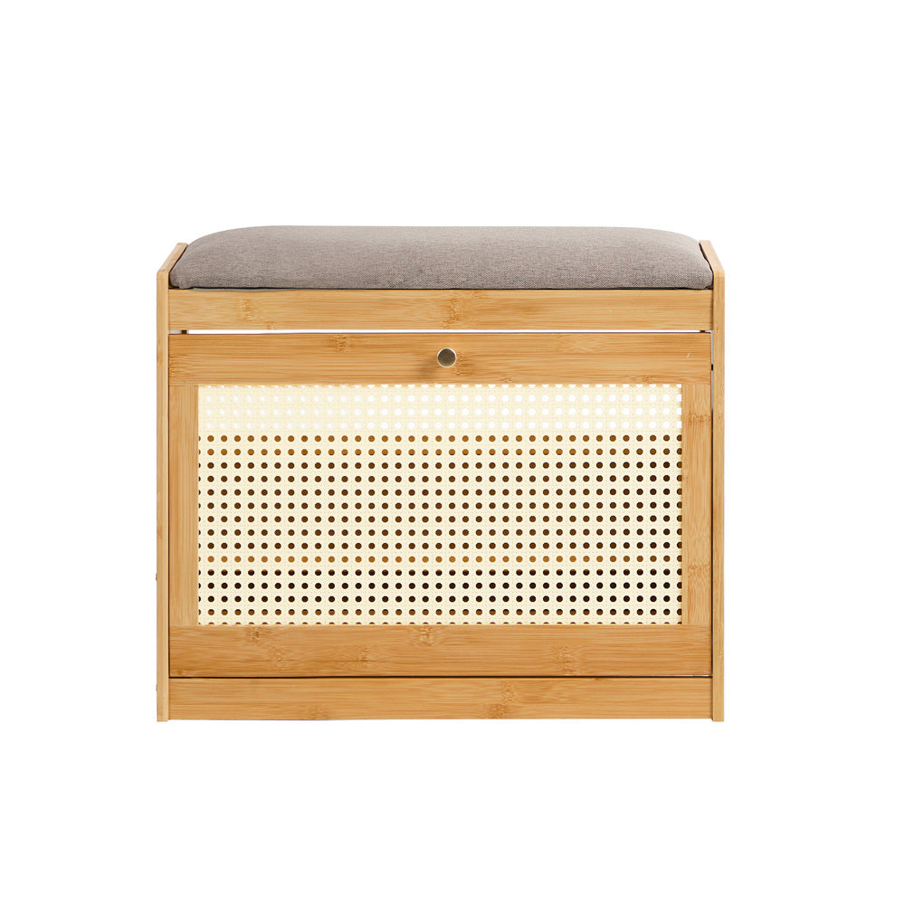 Shoe Storage Bench Bamboo Organiser Shelf with Seat 50cm & 70cm