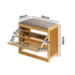 Shoe Storage Bench Bamboo Organiser Shelf with Seat 50cm & 70cm