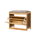 Shoe Storage Bench Bamboo Organiser Shelf with Seat 50cm & 70cm