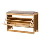 Shoe Storage Bench Bamboo Organiser Shelf with Seat 50cm & 70cm