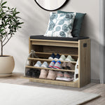 Compact Shoe Organizer Cupboard: Perfect for Small Spaces-Wooden\White