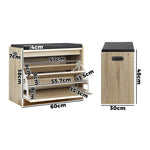 Compact Shoe Organizer Cupboard: Perfect for Small Spaces-Wooden\White