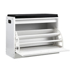 Compact Shoe Organizer Cupboard: Perfect for Small Spaces-Wooden\White