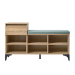 Shoe Cabinet Bench Storage Drawer 6 Shelves Polyester Seat