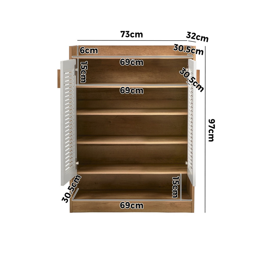5-Tier Shoe Storage Cabinet 2 Doors | HomeAndLiving - 4
