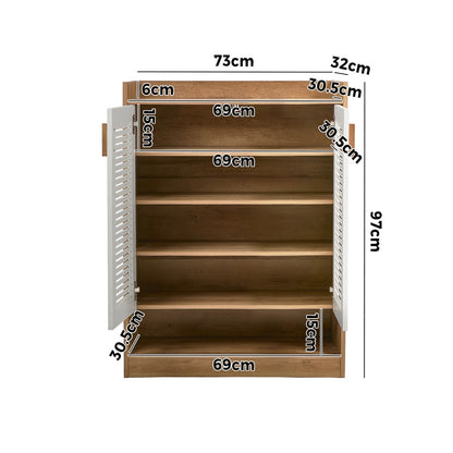 5-Tier Shoe Storage Cabinet 2 Doors | HomeAndLiving - 4