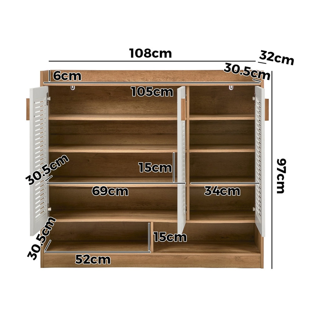 5-Tier Shoe Storage Cabinet 3 Doors | HomeAndLiving - 5