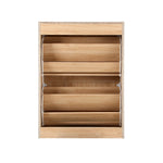 Shoe Cabinet 2 Compartment with Rows Rattan Doors
