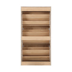 Shoe Cabinet 3 Compartment with Rows Rattan Doors