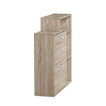 Wooden Shoe Storage Cabinet 2 Doors with Display Shelves for Hallway