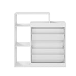 Shoe Cabinet White 2-Door Storage Unit with Display Shelves for Hallway