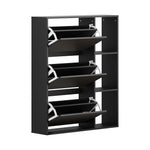 Shoe Rack Storage Cabinet with Display Shelves Black