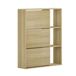 Shoe Rack Storage Cabinet with Display Shelves Black