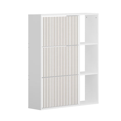 Shoe Rack Storage Cabinet with Display Shelves Black