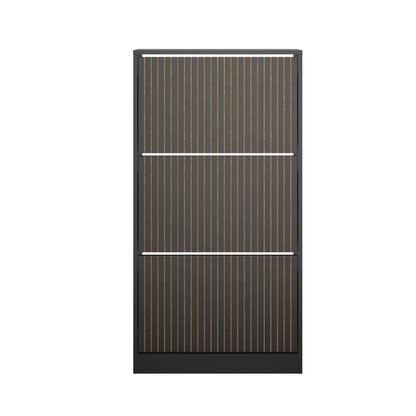 Shoe Rack Storage Cabinet 3-Tier Organizer Black Entryway Closet Shelf