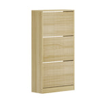 Shoe Rack Storage Cabinet 3 Compartments Black