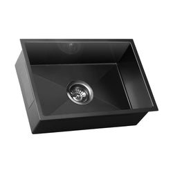 44X38CM Stainless Steel Sink Single Bowl with Waste Black