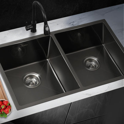 Welba Kitchen Sink Stainless Steel Basin Double Flush Mount