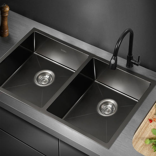 Welba Kitchen Sink Stainless Steel Basin Double Flush Mount
