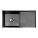 Stainless Steel Sink 87X45CM Single Bowl Basin With Waste Black