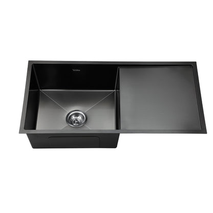 Stainless Steel Sink 87X45CM Single Bowl Basin With Waste Black