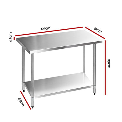 Classic 1219X610Mm Stainless Steel Kitchen Bench