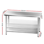 Durable 1524X610Mm Stainless Steel Kitchen Bench