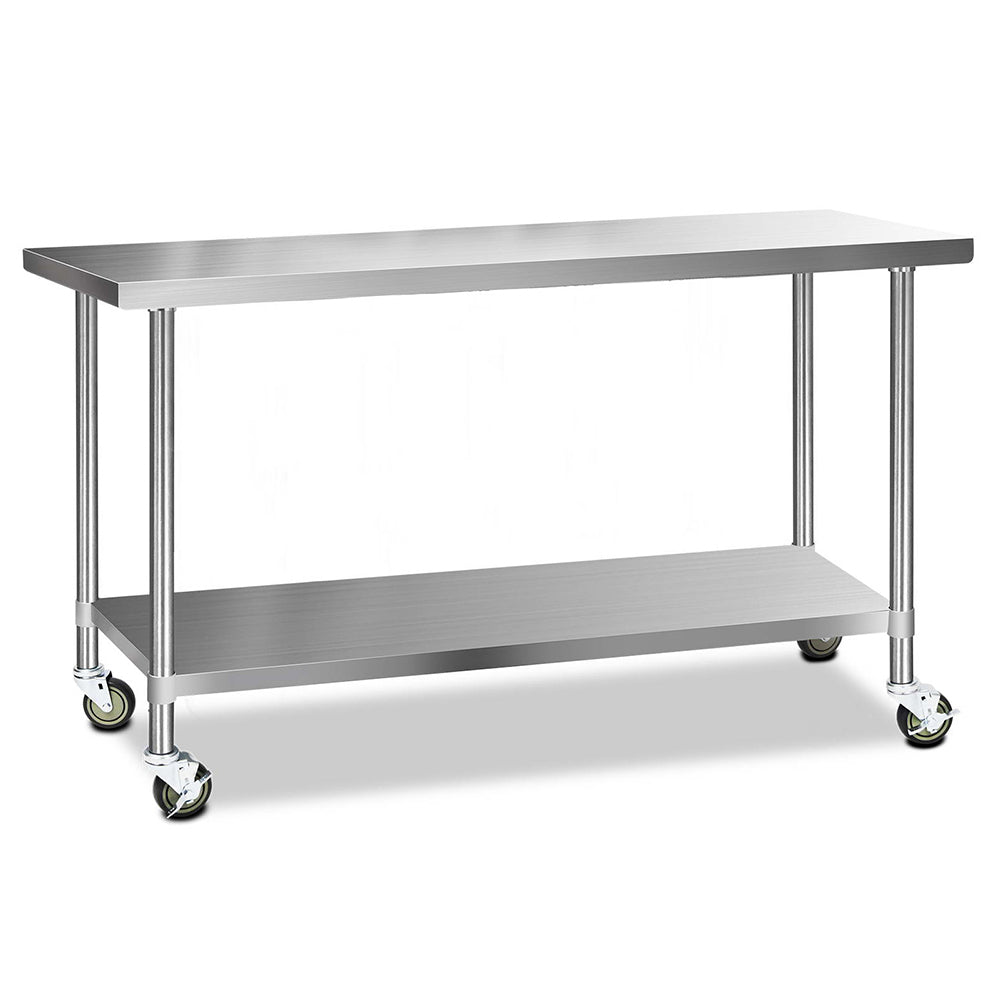 Durable 1829X610Mm Stainless Steel Kitchen Bench With Wheels