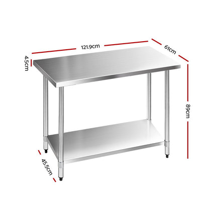 1219X610Mm Stainless Steel Kitchen Bench