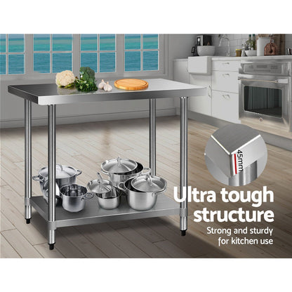 1219X610Mm Stainless Steel Kitchen Bench