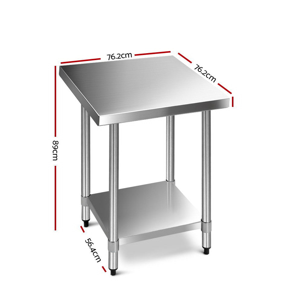 760X760Mm Stainless Steel Kitchen Bench