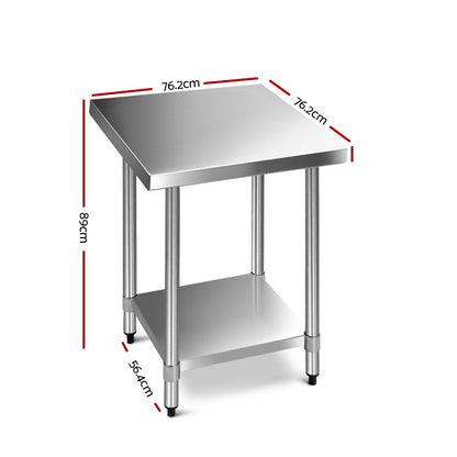 760X760Mm Stainless Steel Kitchen Bench