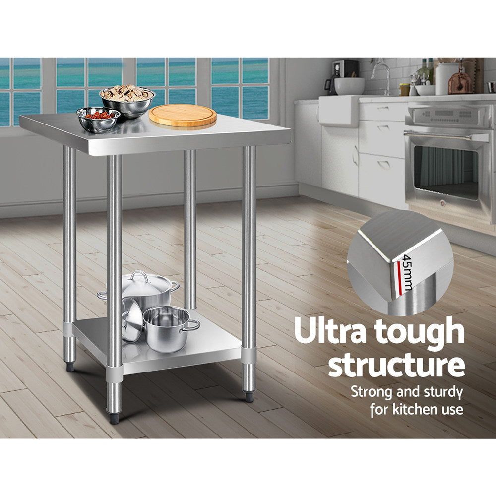 760X760Mm Stainless Steel Kitchen Bench
