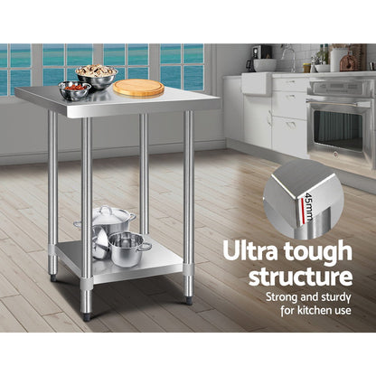 760X760Mm Stainless Steel Kitchen Bench
