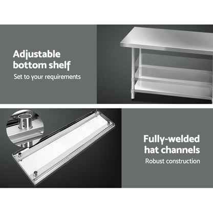1829X760Mm Stainless Steel Kitchen Bench