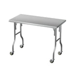 Stainless Steel Kitchen Benches Work Bench Wheels 122X61CM 430