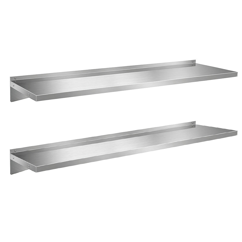 1200mm Stainless Steel Wall Shelf Rack 2PCS | HomeAndLiving