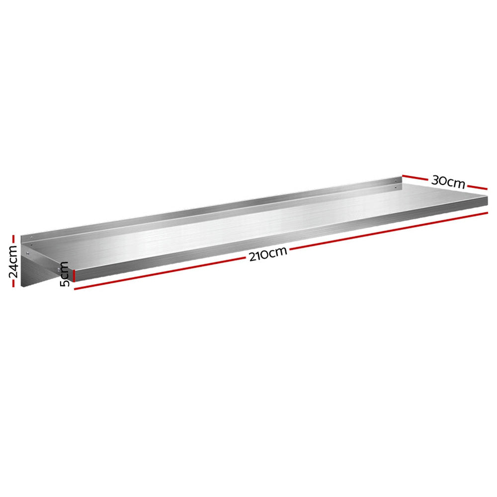 1200mm Stainless Steel Wall Shelf Rack 2PCS | HomeAndLiving
