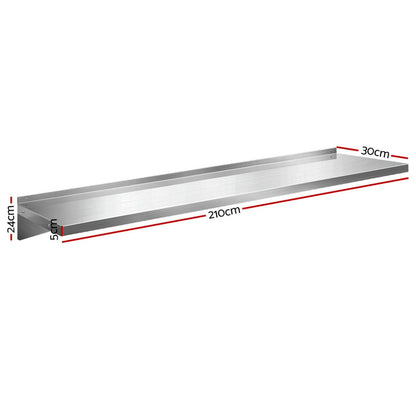 1200mm Stainless Steel Wall Shelf Rack 2PCS | HomeAndLiving