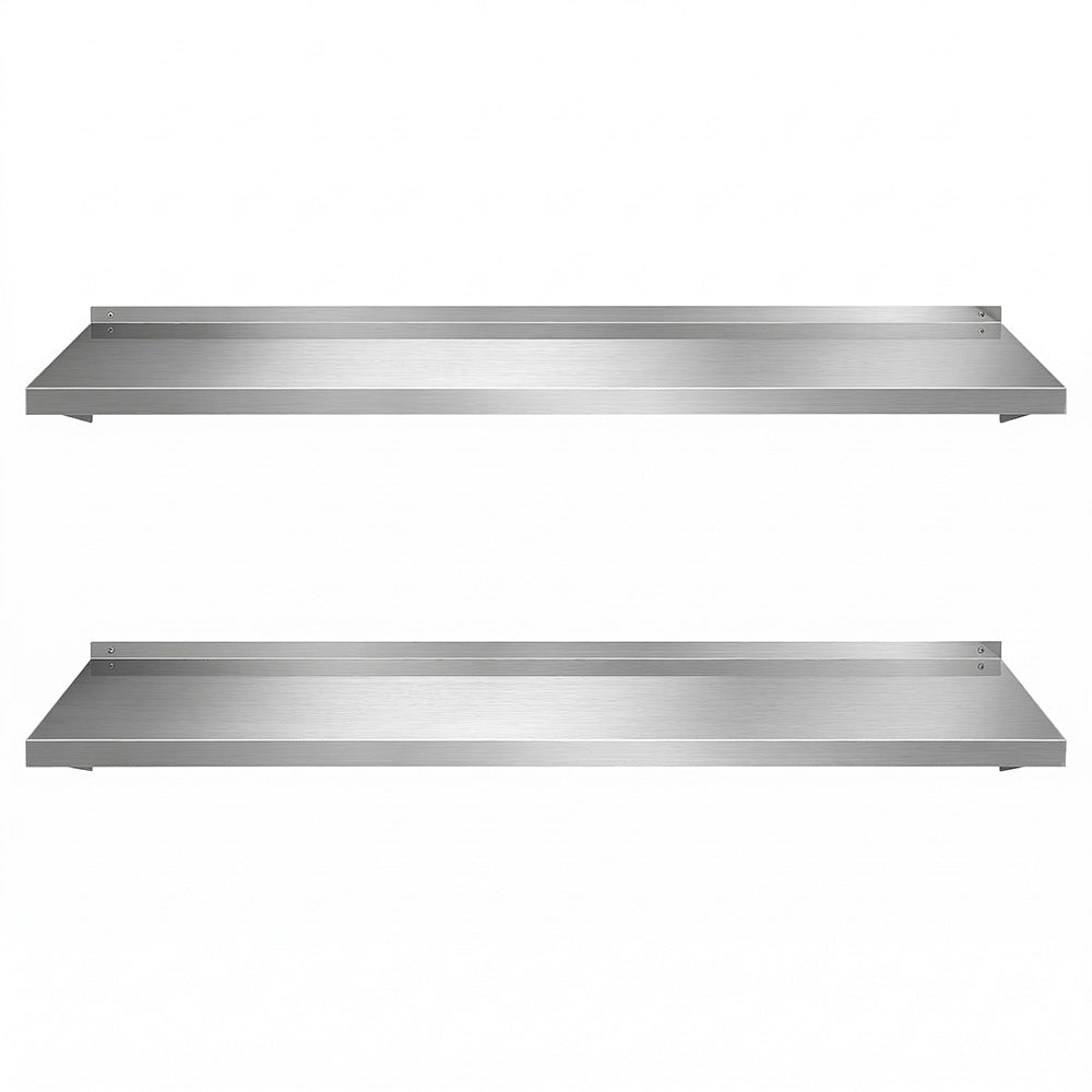 1200mm Stainless Steel Wall Shelf Rack 2PCS | HomeAndLiving