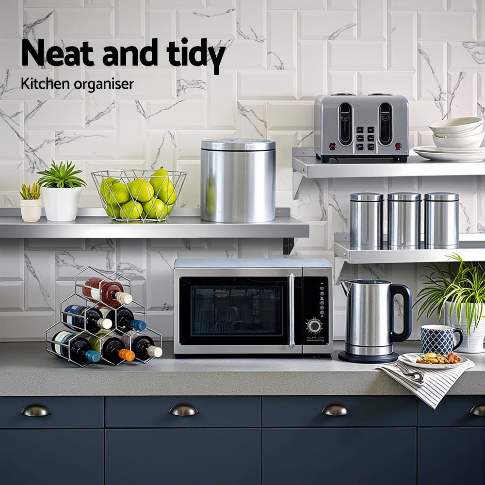 1200mm Stainless Steel Wall Shelf Rack 2PCS | HomeAndLiving